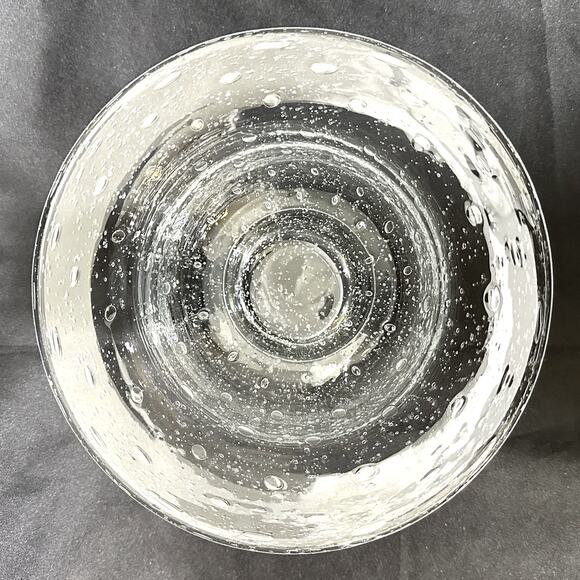 Handblown Bubble Seeded Footed Glass Bowl Vintage 1950's 8"-Excellent Mint! - Picture 4 of 10